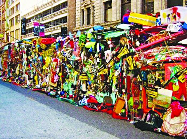 Wonderful Wall of Waste to generate  waste awareness at Fiesta La Ballona